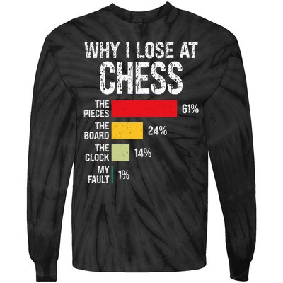 Chess Player Coach Lover Joke For Board Game Geek Tie-Dye Long Sleeve Shirt