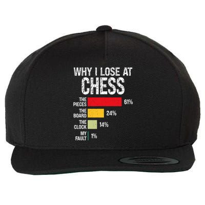 Chess Player Coach Lover Joke For Board Game Geek Wool Snapback Cap
