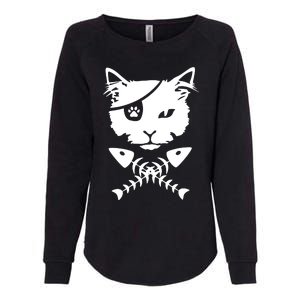 Cute Pirate Cat Womens California Wash Sweatshirt