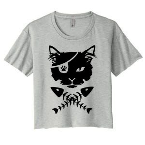 Cute Pirate Cat Women's Crop Top Tee