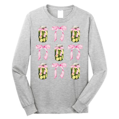 Canned Pickle Coquette Bows With Cute Pickle Jar Long Sleeve Shirt