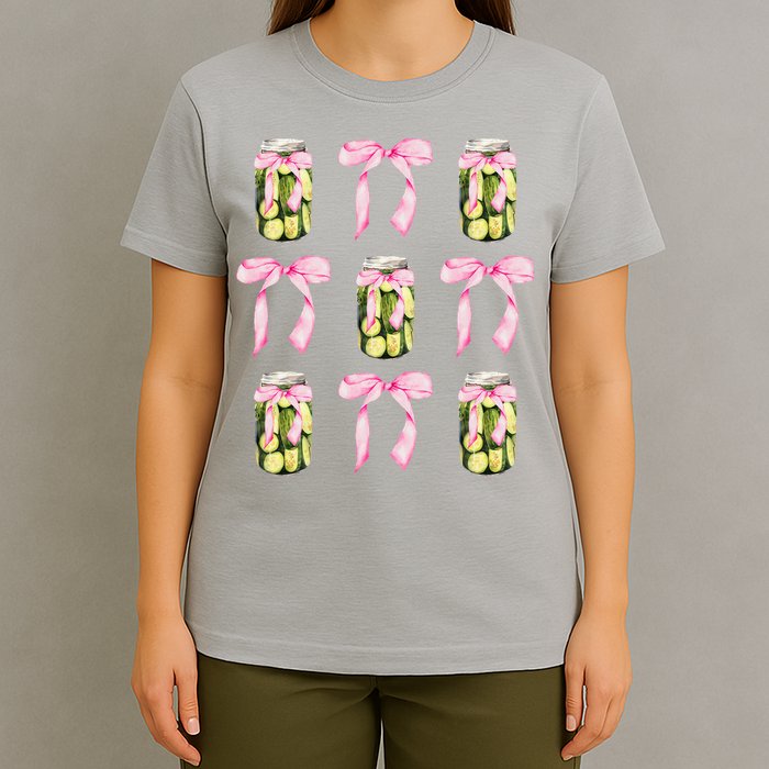 Canned Pickle Coquette Bows With Cute Pickle Jar T-Shirt