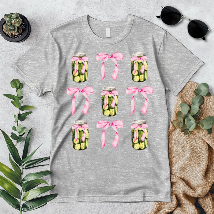 Canned Pickle Coquette Bows With Cute Pickle Jar Premium T-Shirt