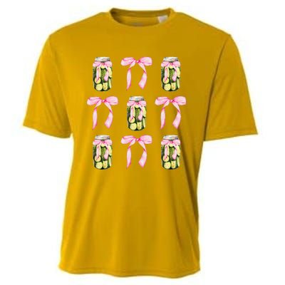 Canned Pickle Coquette Bows With Cute Pickle Jar Cooling Performance Crew T-Shirt