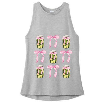 Canned Pickle Coquette Bows With Cute Pickle Jar Ladies PosiCharge Tri-Blend Wicking Tank