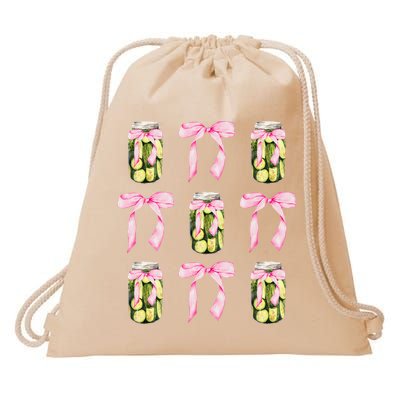 Canned Pickle Coquette Bows With Cute Pickle Jar Drawstring Bag