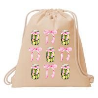 Canned Pickle Coquette Bows With Cute Pickle Jar Drawstring Bag