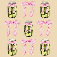 Canned Pickle Coquette Bows With Cute Pickle Jar Drawstring Bag