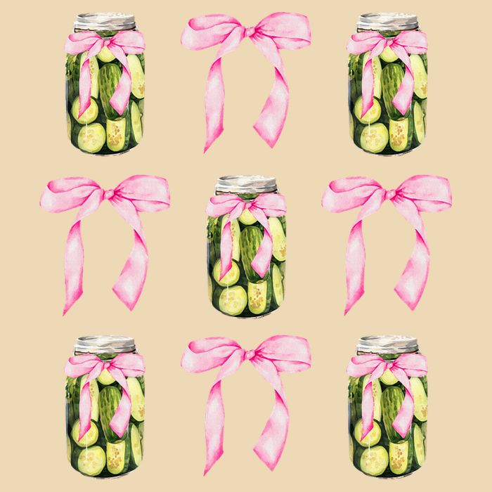 Canned Pickle Coquette Bows With Cute Pickle Jar Drawstring Bag
