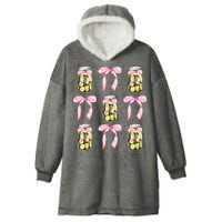 Canned Pickle Coquette Bows With Cute Pickle Jar Hooded Wearable Blanket