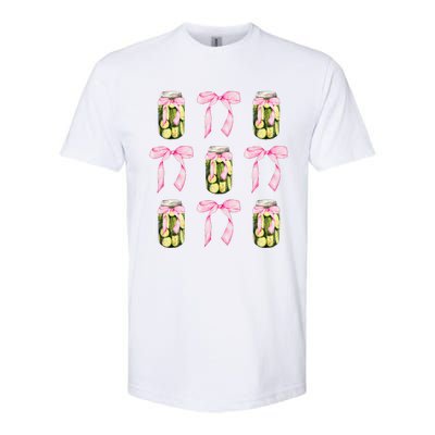 Canned Pickle Coquette Bows With Cute Pickle Jar Softstyle® CVC T-Shirt