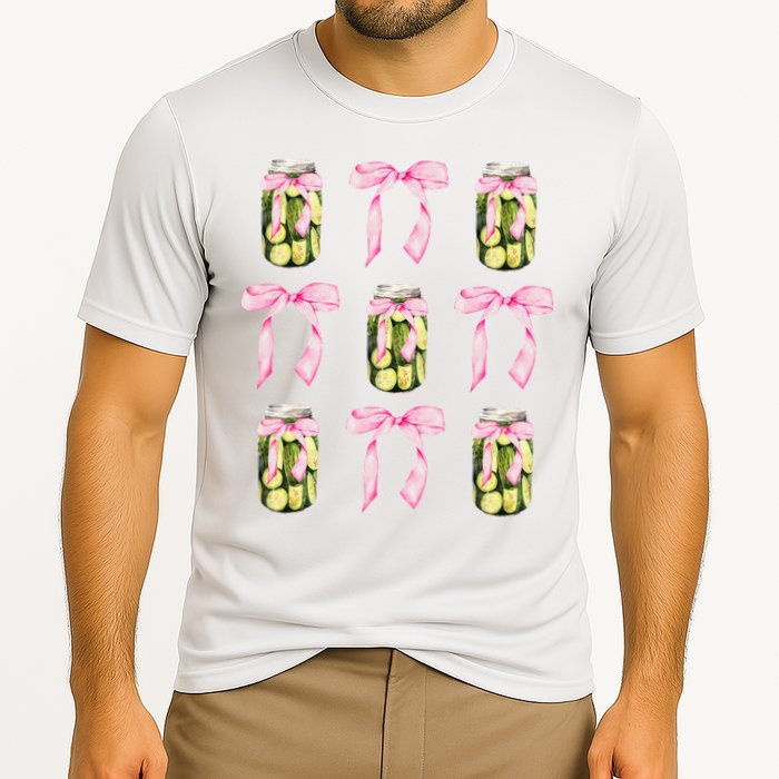 Canned Pickle Coquette Bows With Cute Pickle Jar Cooling Performance Crew T-Shirt