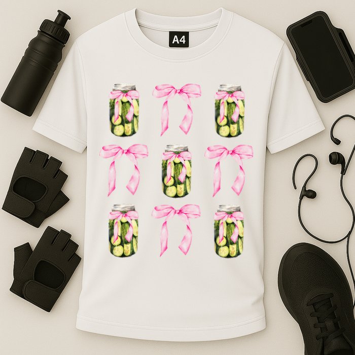Canned Pickle Coquette Bows With Cute Pickle Jar Cooling Performance Crew T-Shirt