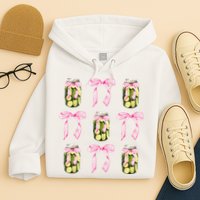 Canned Pickle Coquette Bows With Cute Pickle Jar Hoodie