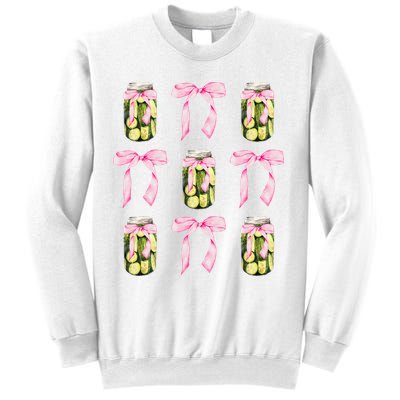 Canned Pickle Coquette Bows With Cute Pickle Jar Sweatshirt