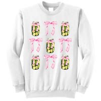 Canned Pickle Coquette Bows With Cute Pickle Jar Sweatshirt