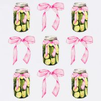 Canned Pickle Coquette Bows With Cute Pickle Jar Sustainable Bucket Hat