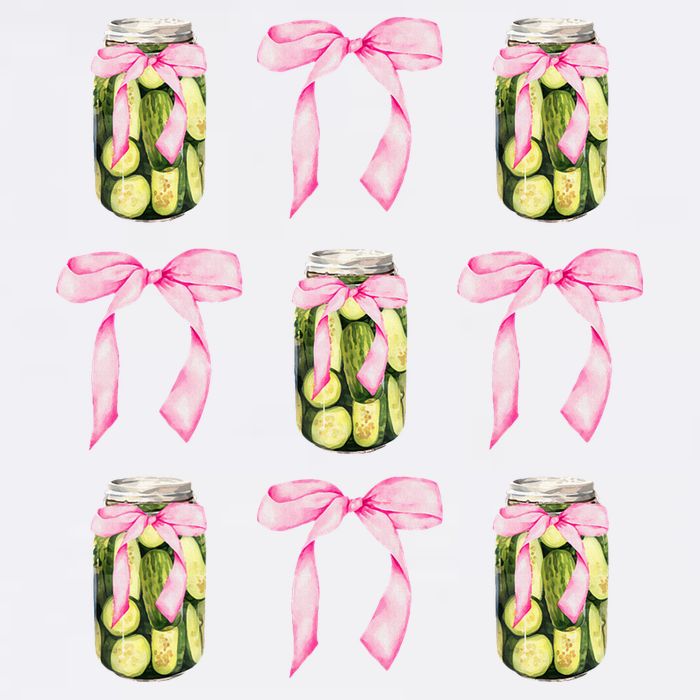 Canned Pickle Coquette Bows With Cute Pickle Jar Sustainable Bucket Hat