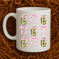 Canned Pickle Coquette Bows With Cute Pickle Jar Mug