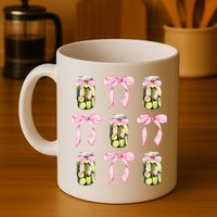 Canned Pickle Coquette Bows With Cute Pickle Jar Mug
