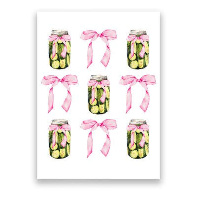 Canned Pickle Coquette Bows With Cute Pickle Jar Poster