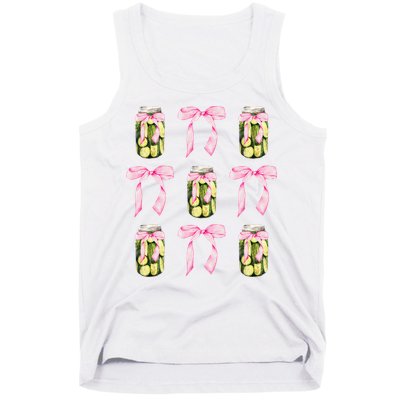 Canned Pickle Coquette Bows With Cute Pickle Jar Tank Top