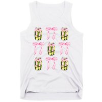 Canned Pickle Coquette Bows With Cute Pickle Jar Tank Top