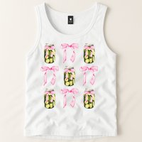 Canned Pickle Coquette Bows With Cute Pickle Jar Tank Top