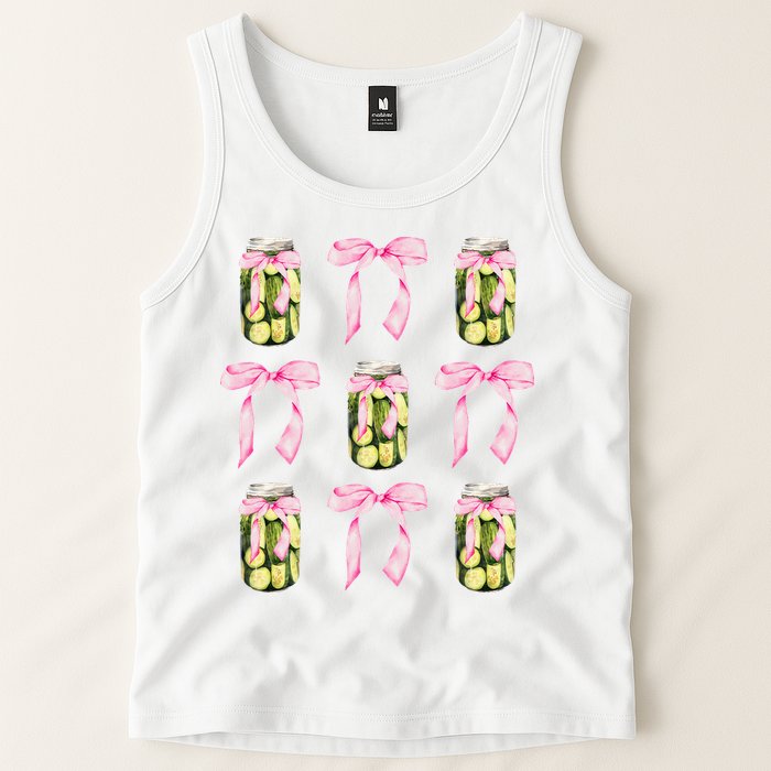 Canned Pickle Coquette Bows With Cute Pickle Jar Tank Top