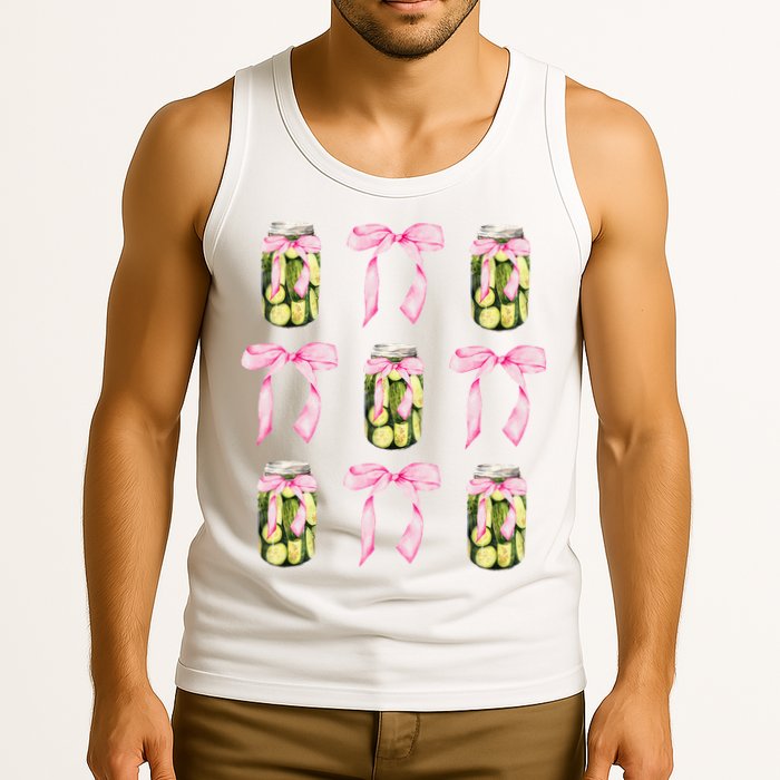Canned Pickle Coquette Bows With Cute Pickle Jar Tank Top