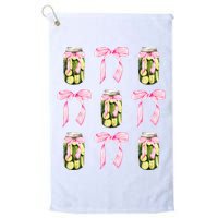 Canned Pickle Coquette Bows With Cute Pickle Jar Golf Towel