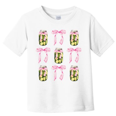 Canned Pickle Coquette Bows With Cute Pickle Jar Toddler T-Shirt