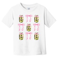 Canned Pickle Coquette Bows With Cute Pickle Jar Toddler T-Shirt