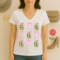 Canned Pickle Coquette Bows With Cute Pickle Jar Women's V-Neck T-Shirt