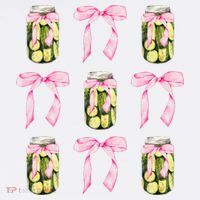 Canned Pickle Coquette Bows With Cute Pickle Jar Short Acrylic Beanie