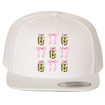 Canned Pickle Coquette Bows With Cute Pickle Jar Wool Snapback Cap