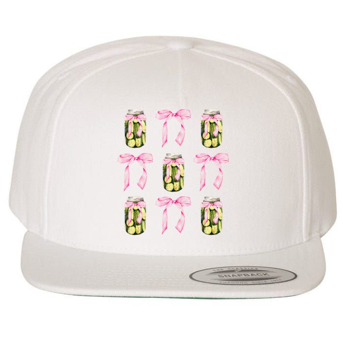 Canned Pickle Coquette Bows With Cute Pickle Jar Wool Snapback Cap
