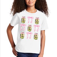 Canned Pickle Coquette Bows With Cute Pickle Jar Kids T-Shirt