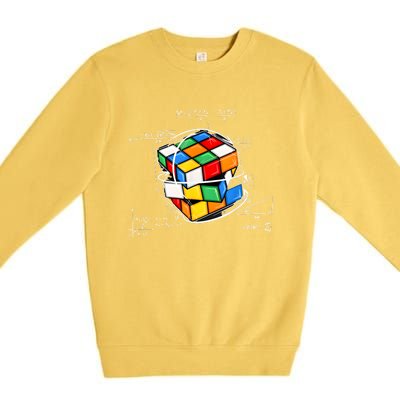 Competitive Puzzle Cube Math Lovers Funny Speed Cubing Premium Crewneck Sweatshirt