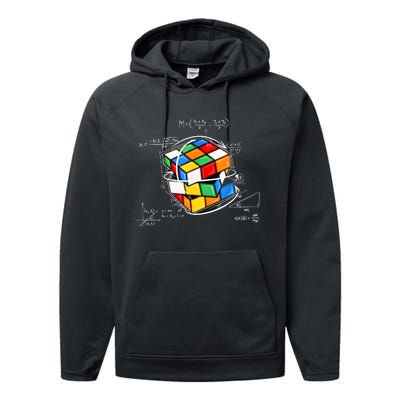 Competitive Puzzle Cube Math Lovers Funny Speed Cubing Performance Fleece Hoodie