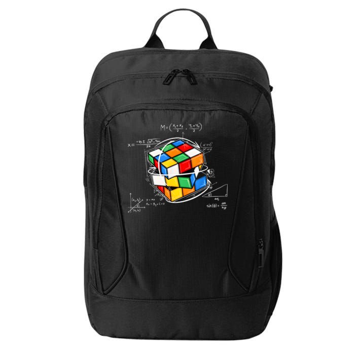 Competitive Puzzle Cube Math Lovers Funny Speed Cubing City Backpack