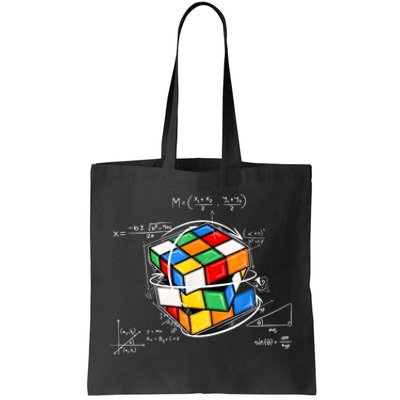 Competitive Puzzle Cube Math Lovers Funny Speed Cubing Tote Bag