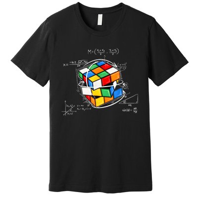 Competitive Puzzle Cube Math Lovers Funny Speed Cubing Premium T-Shirt