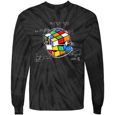 Competitive Puzzle Cube Math Lovers Funny Speed Cubing Tie-Dye Long Sleeve Shirt