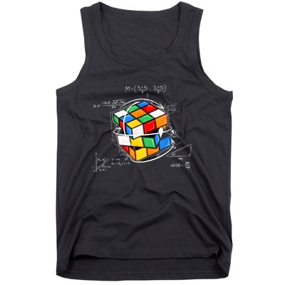 Competitive Puzzle Cube Math Lovers Funny Speed Cubing Tank Top