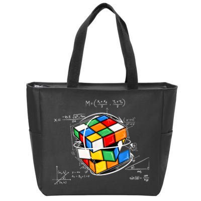 Competitive Puzzle Cube Math Lovers Funny Speed Cubing Zip Tote Bag