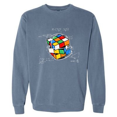 Competitive Puzzle Cube Math Lovers Funny Speed Cubing Garment-Dyed Sweatshirt