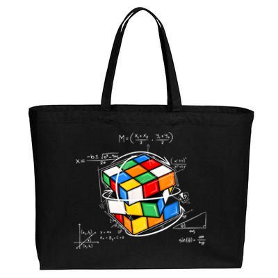 Competitive Puzzle Cube Math Lovers Funny Speed Cubing Cotton Canvas Jumbo Tote