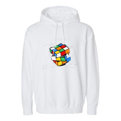 Competitive Puzzle Cube Math Lovers Funny Speed Cubing Garment-Dyed Fleece Hoodie