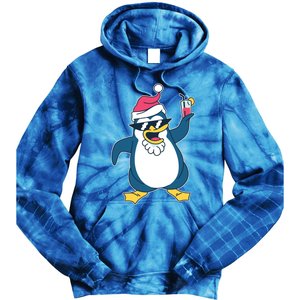 Christmas Penguin Cheers Gift Tie Dye Hoodie